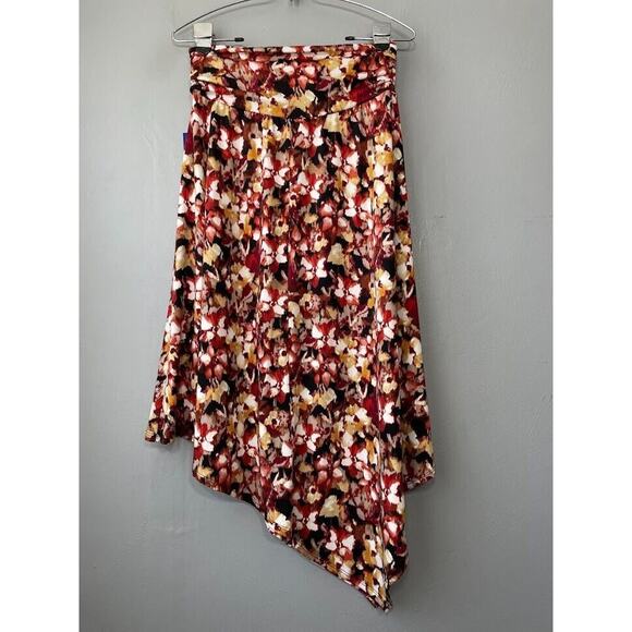 Apt 9 Size Medium Dark Floral Artsy Asymmetrical Knit Skirt Earthy Whimsigoth - Picture 7 of 10
